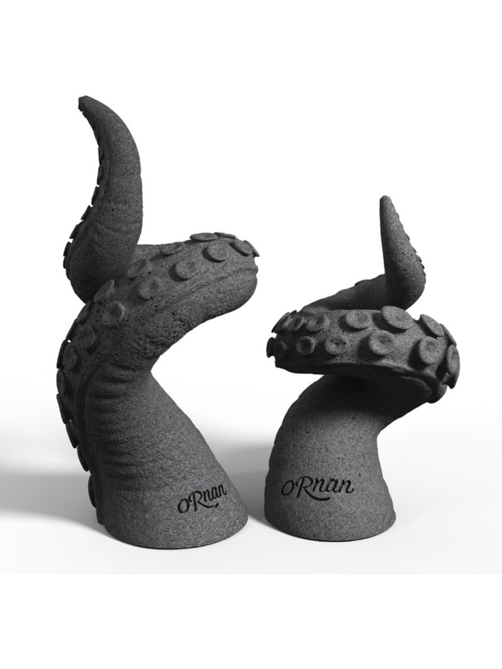 Set of 2 Natural Reclaimed Stone Octopus Candlestick Holders for Weddings